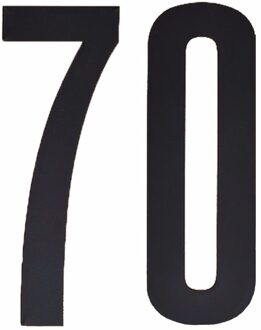 Cijfer sticker 70 zwart 10 cm