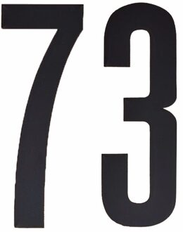 Cijfer sticker 73 zwart 10 cm