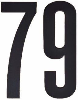 Cijfer sticker 79 zwart 10 cm