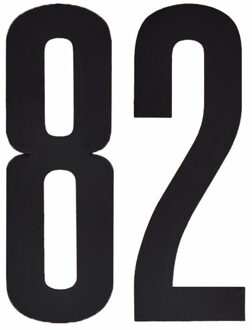 Cijfer sticker 82 zwart 10 cm
