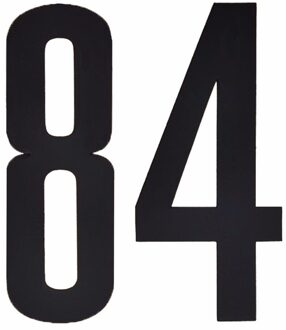 Cijfer sticker 84 zwart 10 cm