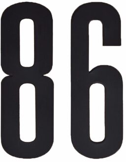 Cijfer sticker 86 zwart 10 cm - klikocijfers / losse plakcijfers