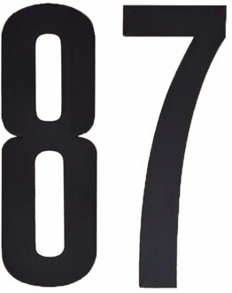 Cijfer sticker 87 zwart 10 cm
