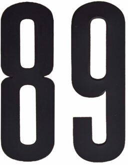 Cijfer sticker 89 zwart 10 cm