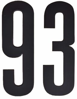 Cijfer sticker 93 zwart 10 cm