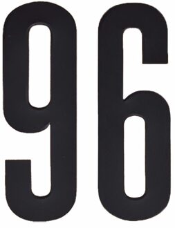 Cijfer sticker 96 zwart 10 cm - klikocijfers / losse plakcijfers