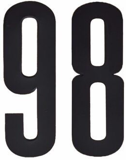 Cijfer sticker 98 zwart 10 cm - klikocijfers / losse plakcijfers