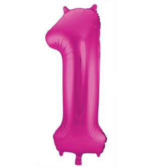 cijferballon 1 folie 86 cm roze