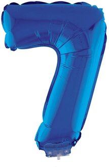 Cijferballon folie nummer 7 | Opblaascijfer 7 blauw 41cm