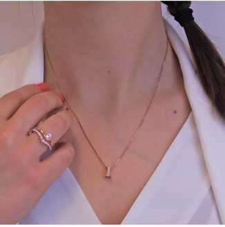 Cijferhangers - Oostenrijks Kristal Wit en roségoud - One Size