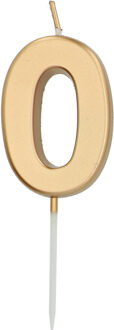 Cijferkaars '0' Goudkleurig 5cm Goud - Brons