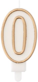 Cijferkaars '0' Wit Goud Chique (9cm) Goud - Brons