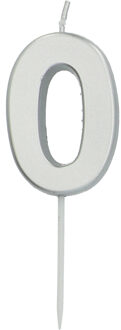 Cijferkaars '0' Zilverkleurig 5cm Zilver - Grijs