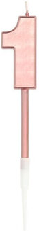 Cijferkaars 1 Metallic Roségoud Roze