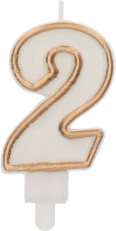 Cijferkaars '2' Wit Goud Chique (9cm) Goud - Brons