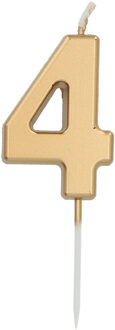 Cijferkaars '4' Goudkleurig 5cm Goud - Brons