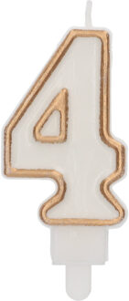 Cijferkaars '4' Wit Goud Chique (9cm) Goud - Brons