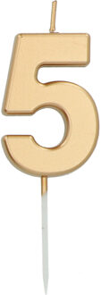 Cijferkaars '5' Goudkleurig 5cm Goud - Brons