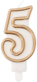 Cijferkaars '5' Wit Goud Chique (9cm) Goud - Brons