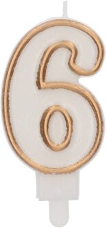 Cijferkaars '6' Wit Goud Chique (9cm) Goud - Brons