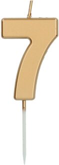 Cijferkaars '7' Goudkleurig 5cm Goud - Brons