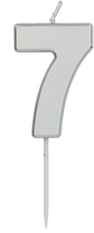 Cijferkaars '7' Zilverkleurig 5cm Zilver - Grijs