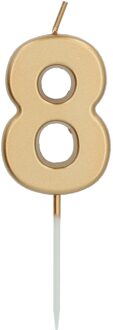Cijferkaars '8' Goudkleurig 5cm Goud - Brons