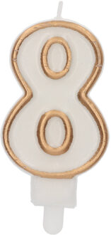 Cijferkaars '8' Wit Goud Chique (9cm) Goud - Brons
