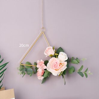 Cilected Ins Geometrische Smeedijzeren Simulatie Roze Rose Krans Muur Opknoping Kamer Muur Hanger Bruiloft Decoratie Krans WT105-2