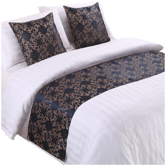 Cilected Luxe Dubbele Laag Bed Runner Hotel Home Decor Sprei Bloemen Bed Staart Handdoek Protector Beddengoed Cover Decoratie 50X180CM