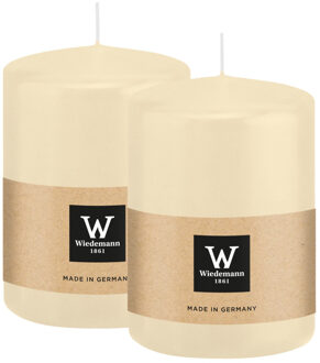Cilinderkaars/stompkaars - 2x - creme wit - 6 x 8 cm - 29 branduren