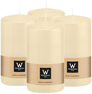 Cilinderkaars/stompkaars - 4x - creme wit - 12 x 6 cm - 33 branduren