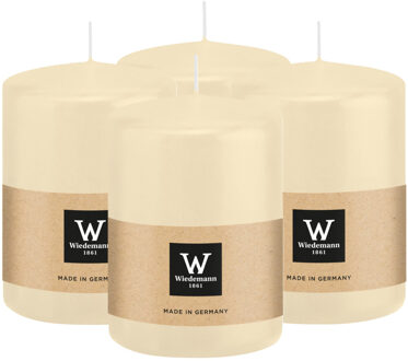 Cilinderkaars/stompkaars - 4x - creme wit - 6 x 8 cm - 29 branduren