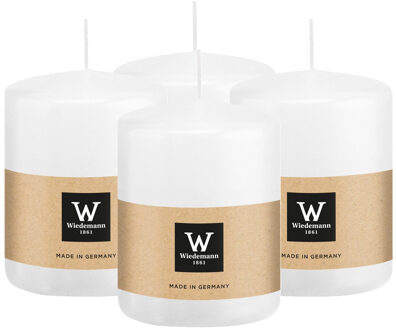 Cilinderkaars/stompkaars - 4x - wit - 6 x 8 cm - 29 branduren