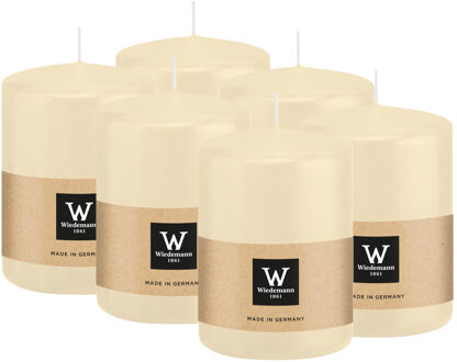 Cilinderkaars/stompkaars - 6x - creme wit - 6 x 8 cm - 29 branduren