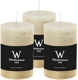 Cilinderkaars/stompkaars - 6x - rustieke kaars - ivoorwit - 6 x 9 cm - 30 branduren