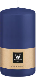 Cilinderkaars/stompkaars - donkerblauw - 12 x 6 cm - 33 branduren