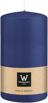 Cilinderkaars/stompkaars - donkerblauw - 13 x 7 cm - 52 branduren