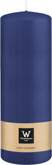 Cilinderkaars/stompkaars - donkerblauw - 20 x 7 cm - 103 branduren