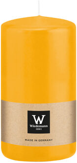 Cilinderkaars/stompkaars - geel - 12 x 6 cm - 33 branduren