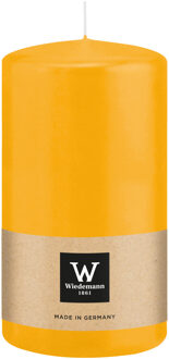 Cilinderkaars/stompkaars - geel - 13 x 7 cm - 52 branduren
