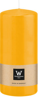 Cilinderkaars/stompkaars - geel - 15 x 7 cm - 63 branduren