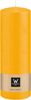 Cilinderkaars/stompkaars - geel - 20 x 7 cm - 103 branduren