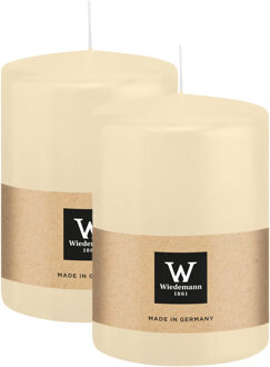 Cilinderkaars/stompkaars groot - 2x - creme wit - 15 x 10 cm - 113 branduren