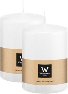 Cilinderkaars/stompkaars groot - 2x - wit - 15 x 10 cm - 113 branduren