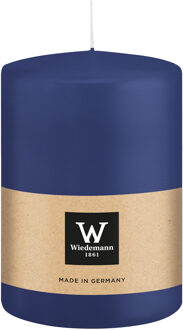 Cilinderkaars/stompkaars groot - donkerblauw - 15 x 10 cm - 113 branduren