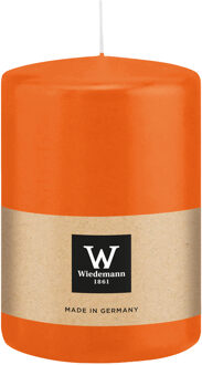 Cilinderkaars/stompkaars groot - oranje - 15 x 10 cm - 113 branduren