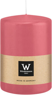 Cilinderkaars/stompkaars groot - roze - 15 x 10 cm - 113 branduren