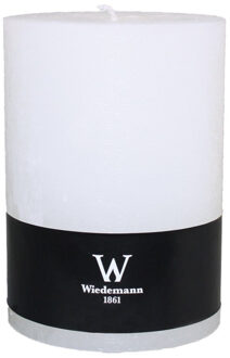Cilinderkaars/stompkaars groot - rustieke kaars - wit - 10 x 14 cm - 100 branduren