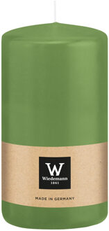 Cilinderkaars/stompkaars - lichtgroen - 12 x 6 cm - 33 branduren